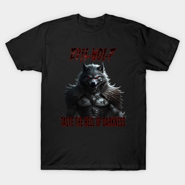 Evil Wolf T-Shirt by hamada_pop